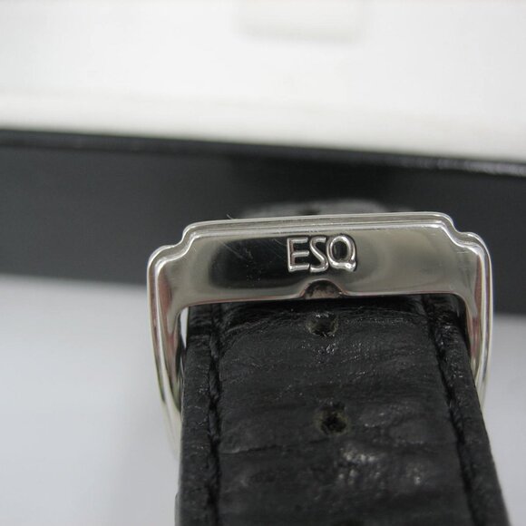 Men's ESQ Swiss Quartz Watch with Black Leather Band Stainless Steel NEW READ - Picture 11 of 14